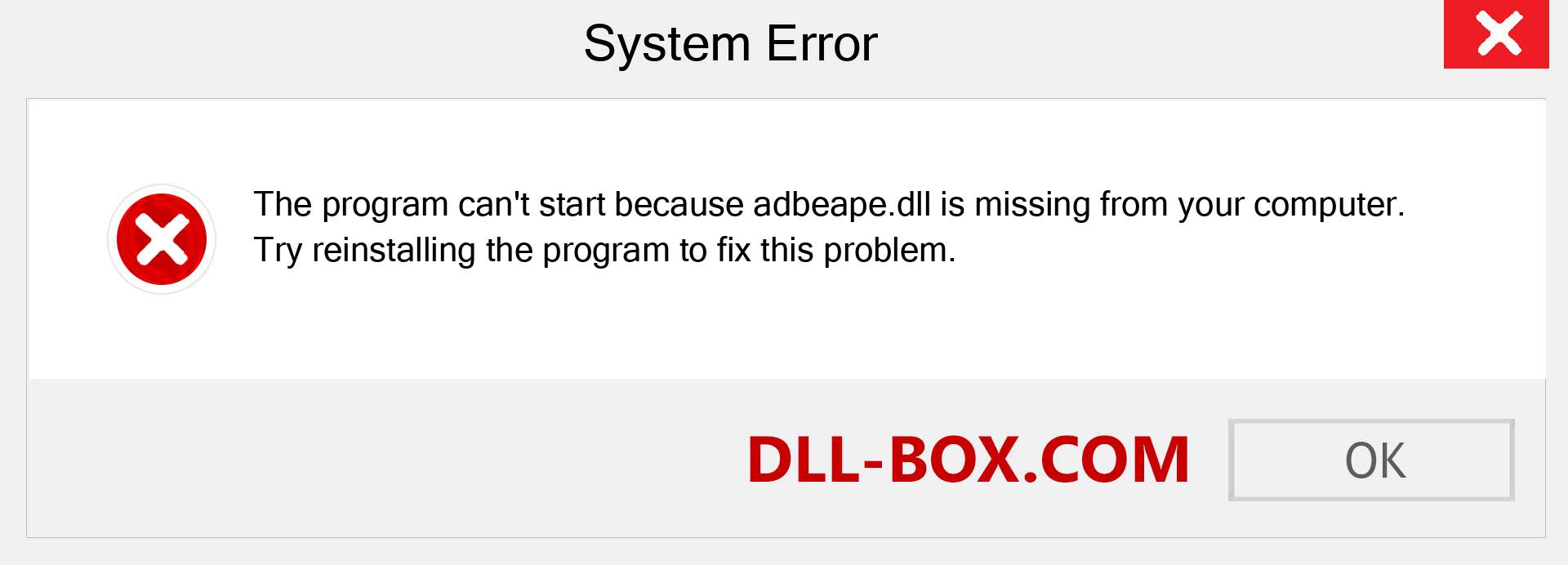  adbeape.dll file is missing?. Download for Windows 7, 8, 10 - Fix  adbeape dll Missing Error on Windows, photos, images
